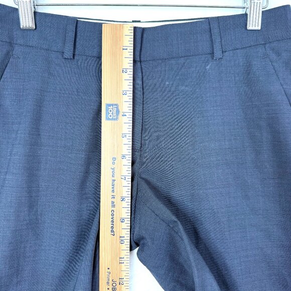 Theory Emery Wool Career Office Flared Bootcut Trouser Pants Womens 2 Blue - Picture 7 of 9